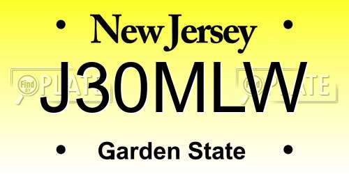 J30MLW New Jersey License Plate