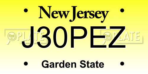 J30PEZ New Jersey License Plate