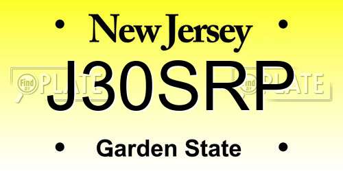 J30SRP New Jersey License Plate