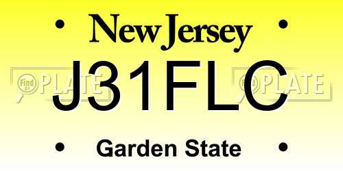 J31FLC New Jersey License Plate