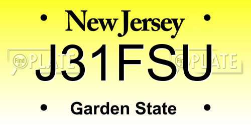 J31FSU New Jersey License Plate
