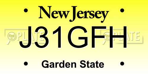 J31GFH New Jersey License Plate