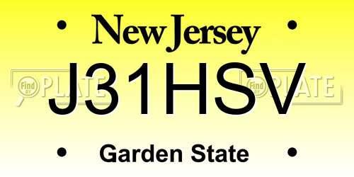 J31HSV New Jersey License Plate