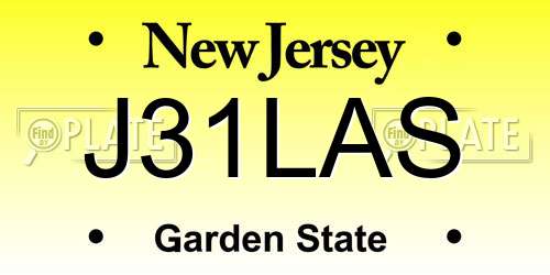 J31LAS New Jersey License Plate