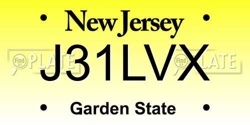 J31LVX New Jersey License Plate
