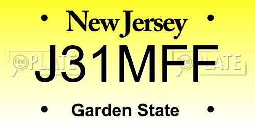 J31MFF New Jersey License Plate