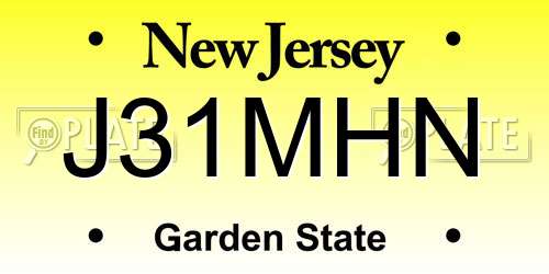 J31MHN New Jersey License Plate