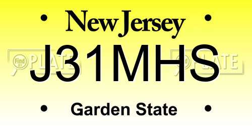 J31MHS New Jersey License Plate