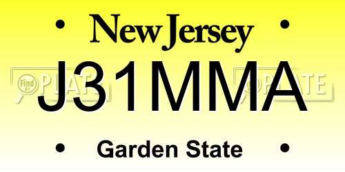 J31MMA New Jersey License Plate