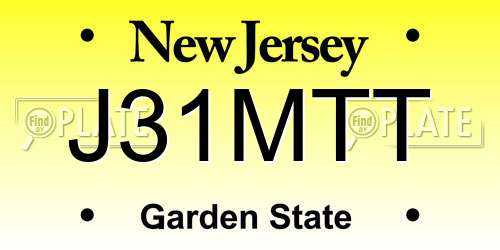 J31MTT New Jersey License Plate
