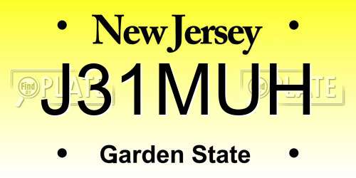 J31MUH New Jersey License Plate