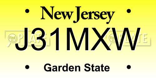 J31MXW New Jersey License Plate