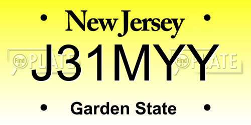 J31MYY New Jersey License Plate
