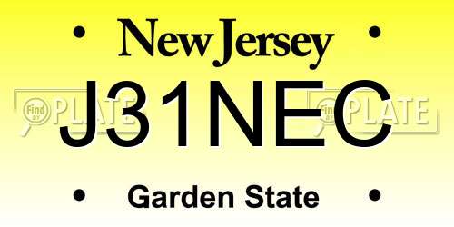 J31NEC New Jersey License Plate
