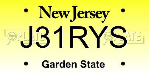 J31RYS New Jersey License Plate