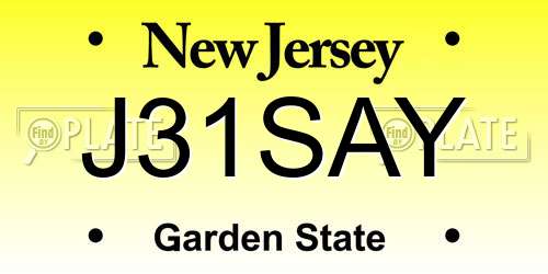 J31SAY New Jersey License Plate