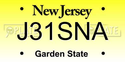 J31SNA New Jersey License Plate