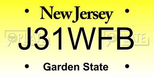 J31WFB New Jersey License Plate