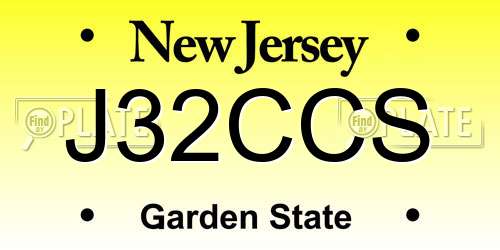 J32CCS New Jersey License Plate