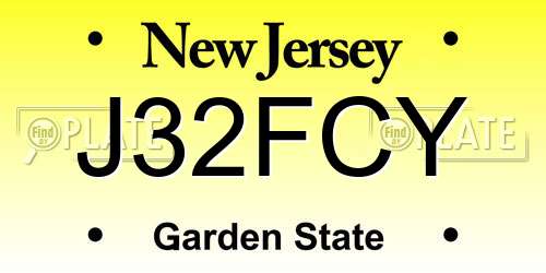 J32FCY New Jersey License Plate