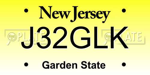 J32GLK New Jersey License Plate