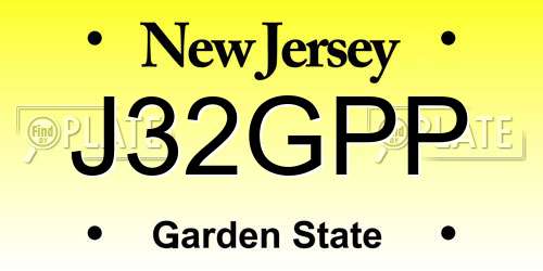J32GPP New Jersey License Plate