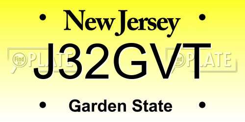 J32GVT New Jersey License Plate