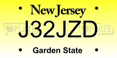 J32JZD New Jersey License Plate