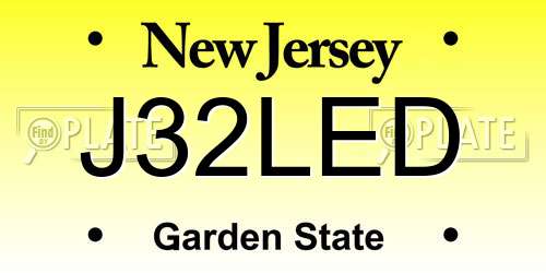 J32LED New Jersey License Plate