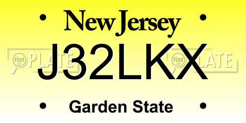 J32LKX New Jersey License Plate