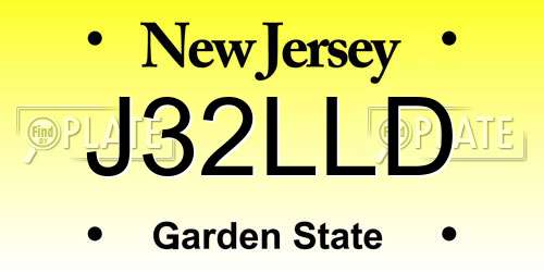 J32LLD New Jersey License Plate