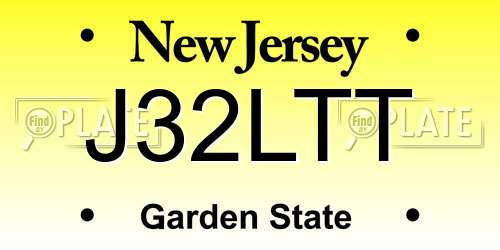J32LTT New Jersey License Plate