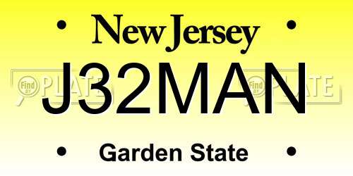 J32MAN New Jersey License Plate
