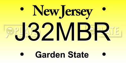 J32MBR New Jersey License Plate