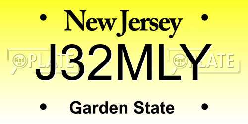 J32MLY New Jersey License Plate