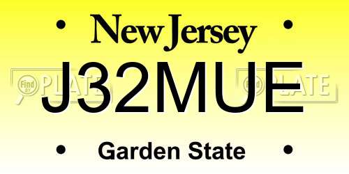 J32MUE New Jersey License Plate