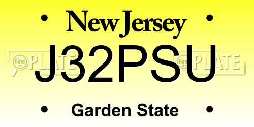 J32PSU New Jersey License Plate