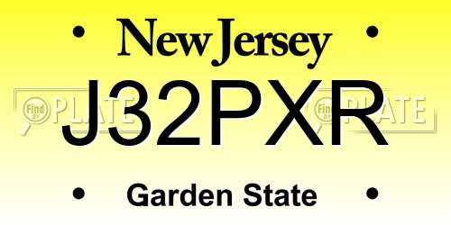 J32PXR New Jersey License Plate