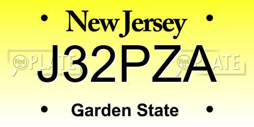J32PZA New Jersey License Plate