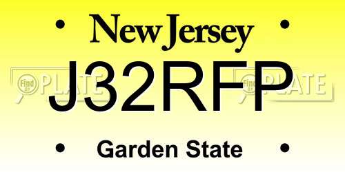 J32RFP New Jersey License Plate