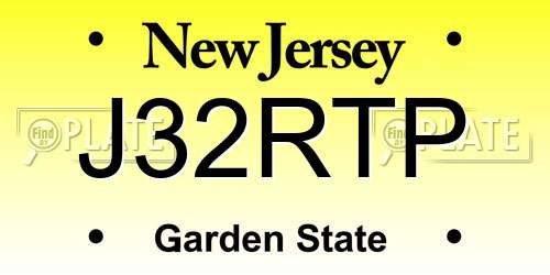 J32RTP New Jersey License Plate