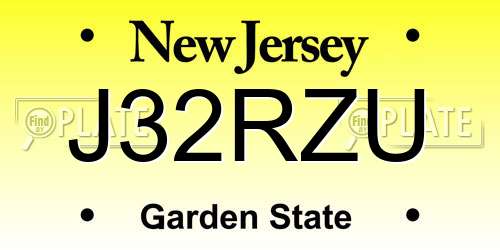 J32RZU New Jersey License Plate