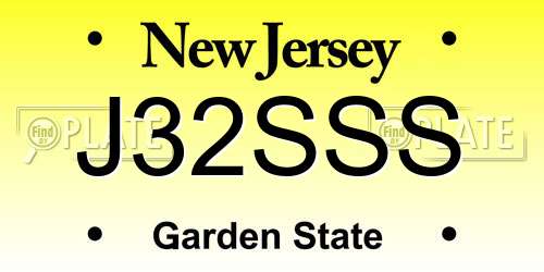 J32SSS New Jersey License Plate