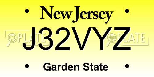 J32VYZ New Jersey License Plate