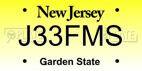 J33FMS New Jersey License Plate