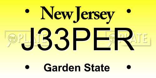 J33PER New Jersey License Plate