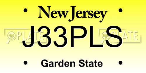 J33PLS New Jersey License Plate