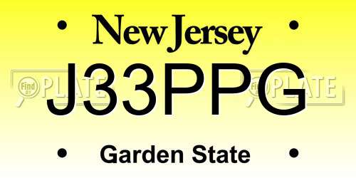 J33PPG New Jersey License Plate
