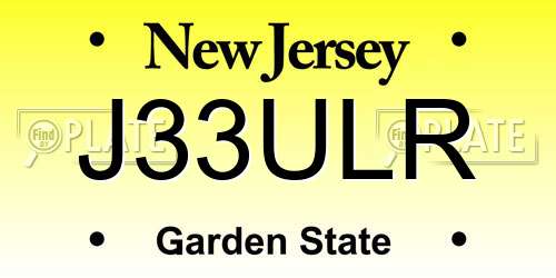 J33ULR New Jersey License Plate