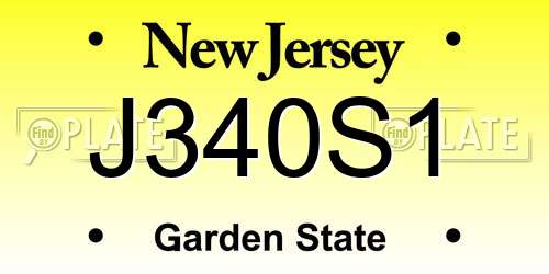 J340S1 New Jersey License Plate